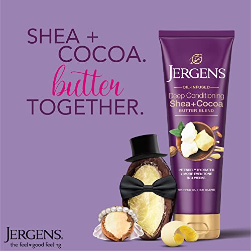 Jergens Shea + Cocoa Butter losion za tijelo za suhu kožu, hidratantna krema za dubinsko kondicioniranje, sa vitaminima E & amp; B3, 8.5 Oz