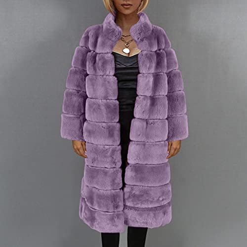 Zimske nejasne jakne ženske zimski kaput jakne jakne dugih rukava casual dugačka topla lažna plišana jakna