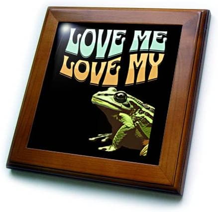 3drose slatka Funny Love Me Love My Frog Pun for Frog Lovers-Framed Tiles