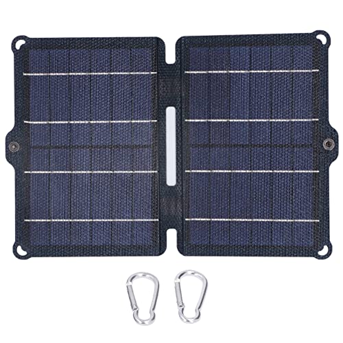 Solarni Panel, 8W 5V 0‑2A dvostruki USB izlaz klase A polisilicijum prijenosni sklopivi solarni panel za punjenje za vanjsku upotrebu, 19% stopa Konverzijaipx6 vodootporni stepen