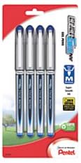 Pentel EnerGel NV gel olovka za mastilo,, metalni vrh, crno mastilo, 4 pakovanja