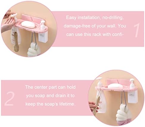 Topbathy kupaonske zidne police sa kukama: 2kom plutajuća zidna polica SOAP šampon Organizator regala za spavaću