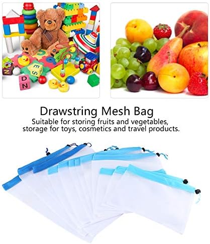 12kom višekratne poliesterske mrežaste torbe za čuvanje voća i povrća vezica torba za kupovinu domaća prozračna torba za čuvanje hrane