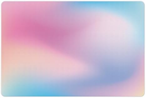 Ambesonne Pastel prostirka za kućne ljubimce za hranu i vodu, apstraktne mutne boje kompozicija Daydream Fantasy Razno, pravougaona neklizajuća gumena prostirka za pse i mačke, Pink Aqua breskva Bijela