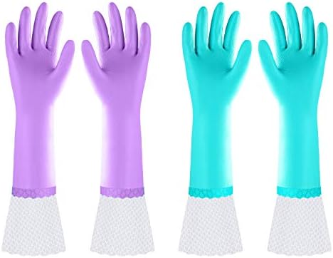 Elgood duge rukavice za čišćenje posuđa za višekratnu upotrebu sa bez lateksa, duga manžetna,pamučna