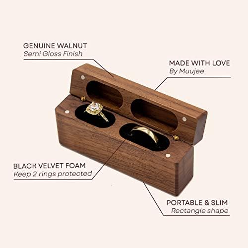 Muuzee dvostruka prskalica - Slim drvena kutija za futrolu za venčani poklon za venčanje za