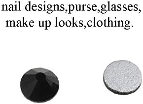 Yadaland Rhinestones staklo SS20 4.7 mm Flatback sjajni okrugli Kristal Gem Stud Perla Sparkle Light ravnomjerno raštrkani 3D efekt oljuštite se čisto za šminkanje odjeća za nokte DIY Craft Crna 1100kom