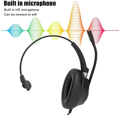 Acogedor USB slušalice sa mikrofonom, Monauralne slušalice sa kablom za poništavanje buke, jednostrani