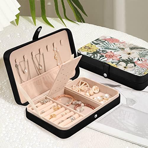 Emelivor Flamingo Cvijeće Travel Jewelry Case PU kožni prijenosni nakit Nakit Travel Organizator