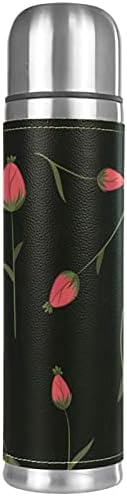 Iz izolirana krigla od nehrđajućeg čelika, cvijet Vintage stil Print Thermos Vodena boca za vruće