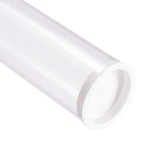 Uxcell Clear Rigid Storage Tubing sa bijelim poklopcima 30mm ID x 32mm od x 0.82 ft dužine okrugla plastična