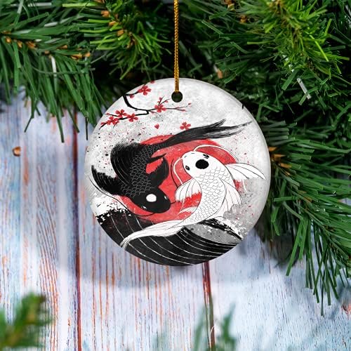 Personalizirani Božićni Ornament - Koi Riba Yyang Rubyar Ukrasi - Ukras Za Božićnu Jelku Ukras, Baby Prvi Božićni