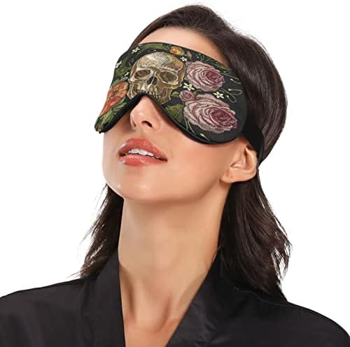 Retro lubanja i cvjetna prozračna maska ​​za spavanje, hladno osjećati poklopac za spavanje očiju za ljetni odmor, elastično oblikovano oči za žene i muškarce putuju