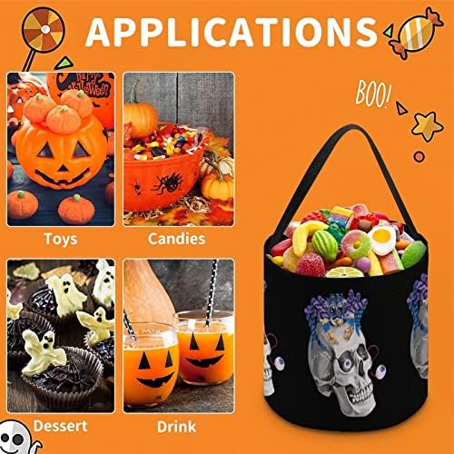 Paun Pauk Lobanja Funny Halloween Trick Or Treat Bucket Candy Basket tote torba za ručku za zabavu Hoilday ukras