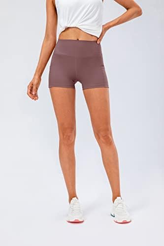 Hokoyi ženski kratki džepovi za žene sa visokim strukom Bočni džepovi treniraju joga Trčanje Trkenje teretane Shorts