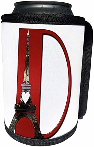 3Droza Crveni monogram Početni D sa Eiffelovim kulom - Can Cool Walt Walt