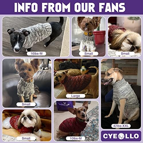 Gyeollo pals džemperi za male pse turtleneck zadebljani pleteni džemperi za pse topla pleteža za hladno vrijeme za pse, tirkizni