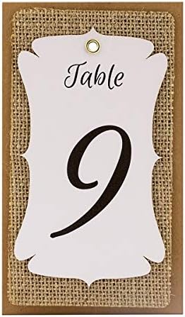 Ljeto-Ray ručno rađeni stol Broj bijeli-Burlap-Kraft troslojni stol za flašu vina Broj objesite oznake