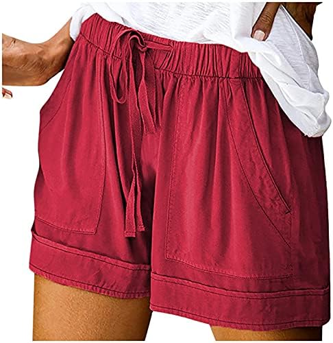 Atletski kratke hlače za žene plus veličine labave ljetovo crtanje Stretch struk Bermuda kratke hlače sa džepnim