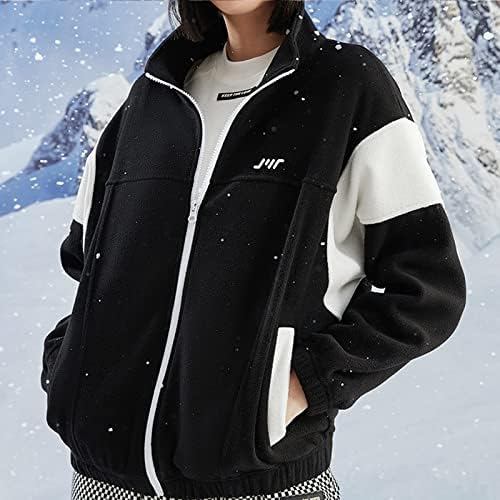 Ženska jakna Fleece Sport Casual stalk ovratnik dukserica modna patchwork patentni patentni patentni