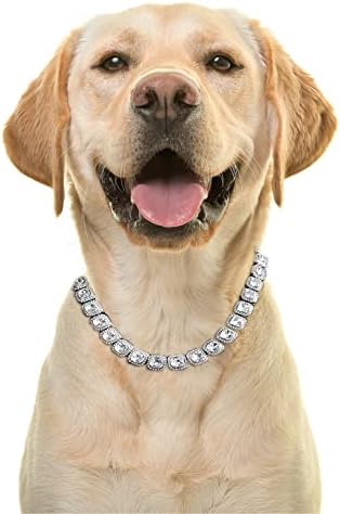 Halukakah zlatni lančani dijamant za velike pse, ogrlica od teniskog lanca ogrlica 18K Real Gold pozlaćeni VVS kvalitetni laboratorijski dijamanti čiste boje 24 Veličina sa besplatnim poklon kutijom, samo u boji