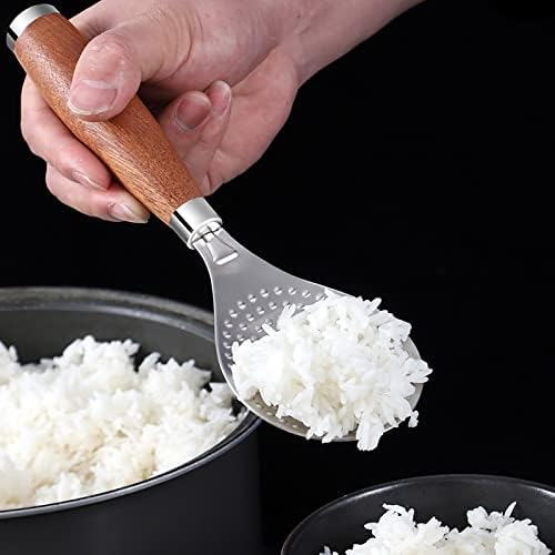 Nehrđajući čelik riža palica za kašiku pire pire kašika od krompira sa drvenim drškom za držanje riže