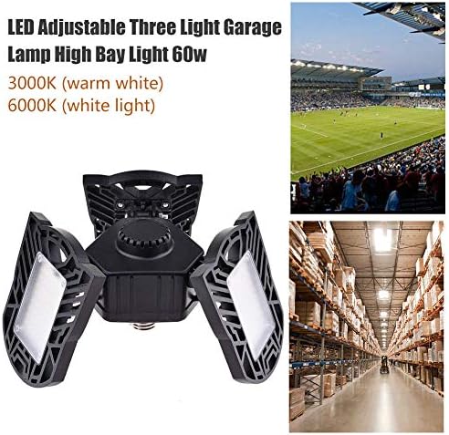 Yuyvhh NLO LED svjetlo visokog uvale 60W 6000LM Boja opcionalno LED skladište svjetla Komercijalna trgovina Radionica Garaža Tvornička rasvjeta-Srebrna White_2 PC