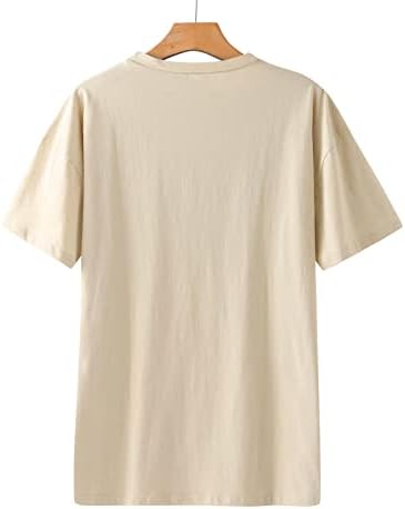 Najveća košulja za djevojke Jesen Ljeto Udobne boje odjeće Trendy kratki rukav Crew grafički skromna povremena bluza ND ND
