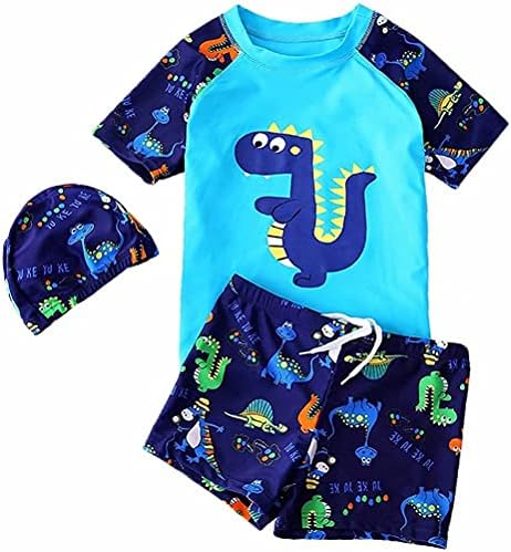 Yagata Toddler Boys 3 komada set kupaćih kostimi Dječaci kupaći kostimi Dinosaur kupaći odijelo Oprema Graničari UPF 50+