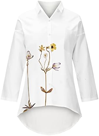 Lounge vrhovi za teen djevojku jesen ljetni dugi rukav kornjač za crtanje cvjetnih ispis bluza žensko dugme 50