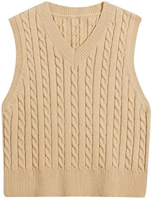 NOKMOPO božićni džemperi za žene Ležerne prilike V-izrez pulover sudara u boji bez rukava bez rukava
