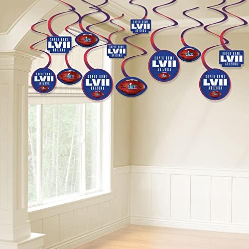 Super Bowl LVII Spiral Dekoracija Vrijednost paketa - 5 | Višebojnik | 12 kom.