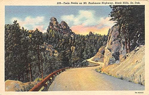 Twin Peaks Mt Rushmore autoput Black Hills, Južna Dakota SD razglednice