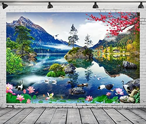 BELECO 5x3ft tkanina lijepa planinsko jezero pozadina za fotografiju planine šumsko Plavo jezero Ždral Lotus
