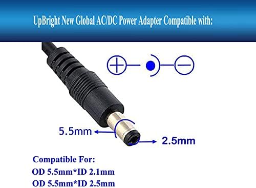 UpBright novi globalni AC 110v~240v Adapter DC 12V 3.75 a 45W LCD LED Monitor 12VDC 12.0 V 3.75 A-4A 12.0 V 4000mA kabl za napajanje kabl za punjenje mrežni psu w / od: 5.5 mm x 2.5 mm / 2.1 mm vrh cijevi