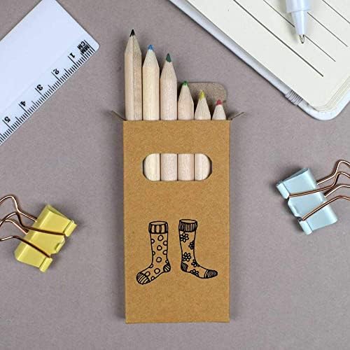 Azeeda 6 x 'Neparne čarape' kratke 85 mm olovke / obojene olovke