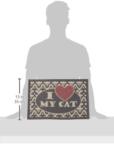 PetRageous 12087 volim svoju mačju tapiseriju koja se ne može prati u mašini za mačke za područja za hranjenje kućnih ljubimaca sa gumenom podlogom 13 inča sa 19 inča za mačke, Crna