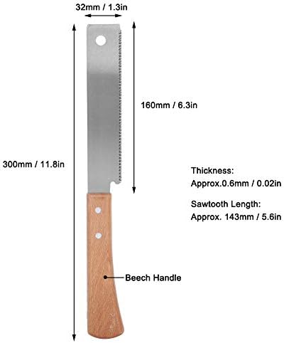 Eboxer mala ručna testera, japanska testera sa dvostrukim ivicama sa drvenom ručkom, Flush alat za sečenje za stolariju, 12In
