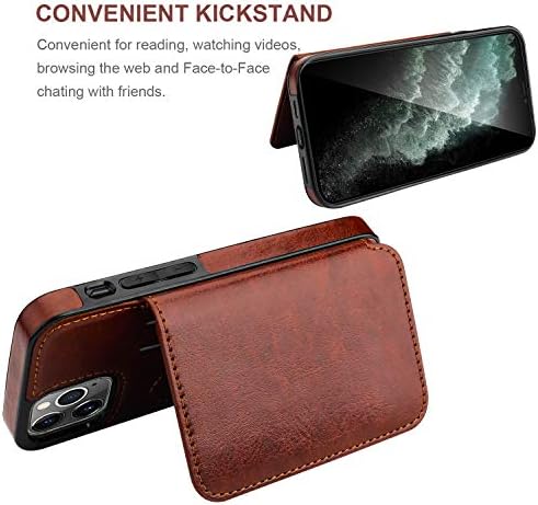 Kihuwey kompatibilan sa držačem kreditne kartice za iPhone 12 Pro Max novčanik, Premium kožni nosač Izdržljiv