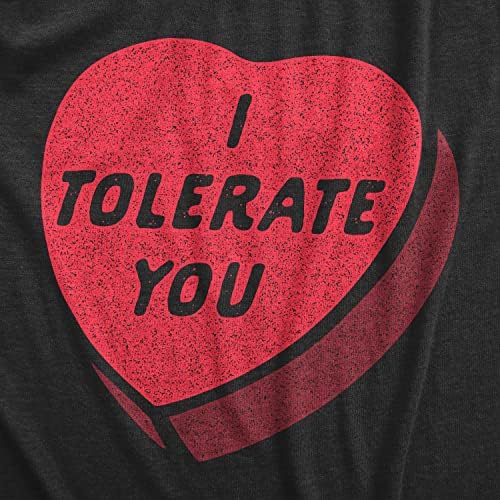 Toleriram te za pseću majicu smiješne sarkastične dnevne valentines bombona srčana grafička heather crna m