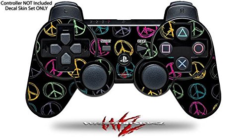 WraptorSkinz Kearas znakovi mira na koži u stilu crne naljepnice kompatibilne sa Sony PS3 kontrolerom