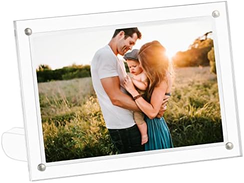 CECOLIC 4x6 akrilni okvir za fotografije, prozirni akrilni magnetni okviri za slike, dvostrani okviri za magnetne fotografije za stolni ekran, okvir za prikaz razglednica za fotografije porodičnih prijatelja