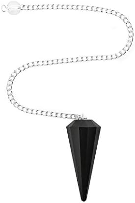 Prirodni crni oniks kristal dragi kameni pendulum - crna boja - šesterokutna ukazana, urezanje, divinacija, reiki optužen, chakra izlječenje