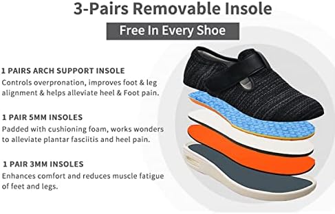 GSFY ženske dijabetičke cipele široka širina podesiva zatvarača Edema cipele za šetnju za starije