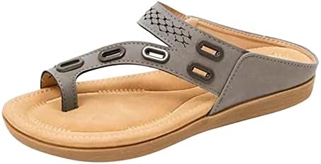 XipCokm ženski klizanje na papučama sandale masaže ravni flops flops t-strapppy laff kožna papučica izlečimo