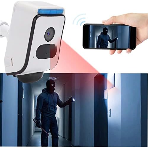 Kopokd Bežična sigurnosna kamera sa infracrvenom noćnom vidom i dvosmjerni interfon za nadzor kućnog nadzora - 1080p Zvuk i lagani alarm za otkrivanje - idealna vanjska kamera