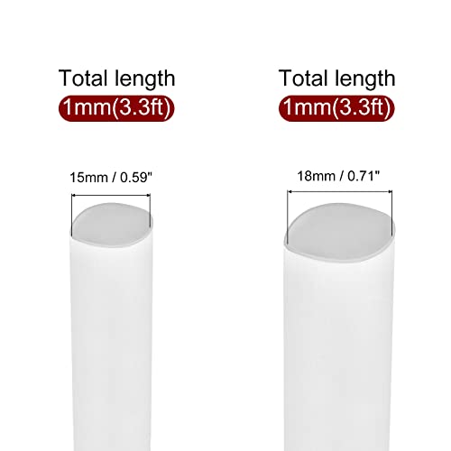 MekCanixity Cijeni za cijev za cijevi 2: 1 15 mm i 18 mm dia 3,3ft bijele izolacije zaštite od električne kablovske