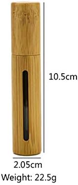 2pcs 10ml rola na bistrim staklenim bocama sa šupljim prozorske bambusove ljuske valjkastim kutijama od nehrđajućeg čelika Kuglični okviri Esencijalni ulje Travel Parfemi Aromaterapijski kontejneri Skladište očiju