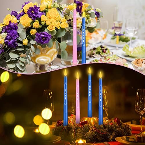 Spiareal 4 komada Božić Advent Candle Set 10 inčni LED Advent Flameless Candle sa riječima nade Love