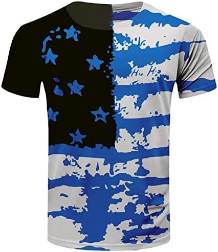 2022 Nova majica Muške američke zastave Ljetni casual grafički kratkih rukava Tip Top mišićne atletike Tee Patriotska bluza